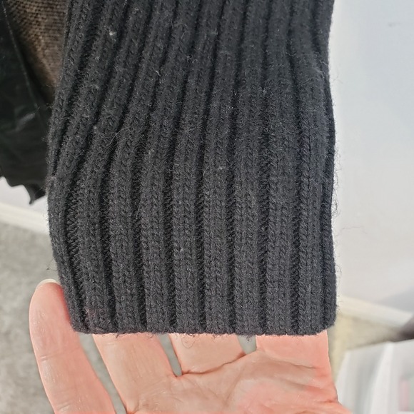 Love Token XS Belted Cardigan Sweater Jacket Womens Plaid Black Tan / R10 - Picture 5 of 7